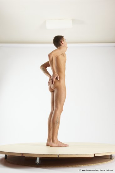 Nude Man White Standing poses - ALL Athletic Short Brown Standing poses - simple Multi angles poses Realistic