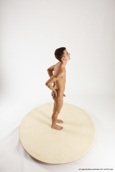 Nude Man White Standing poses - ALL Athletic Short Brown Standing poses - simple Multi angles poses Realistic