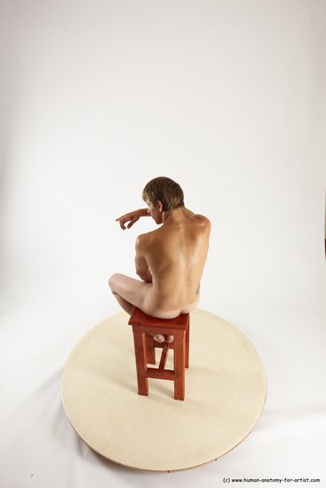 Nude Man White Sitting poses - simple Slim Short Brown Sitting poses - ALL Multi angles poses Realistic