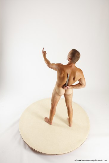 Nude Fighting with knife Man White Standing poses - ALL Slim Short Brown Standing poses - simple Multi angles poses Realistic