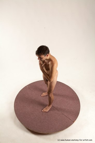 Nude Man White Standing poses - ALL Slim Short Brown Standing poses - simple Multi angles poses Realistic