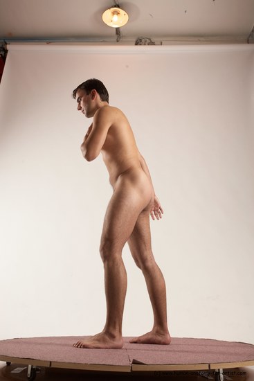 Nude Man White Standing poses - ALL Slim Short Brown Standing poses - simple Multi angles poses Realistic