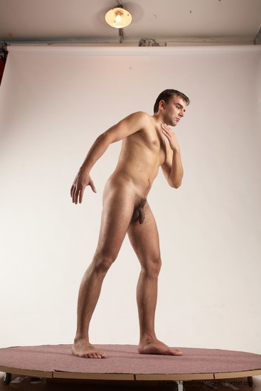 Nude Man White Standing poses - ALL Slim Short Brown Standing poses - simple Multi angles poses Realistic