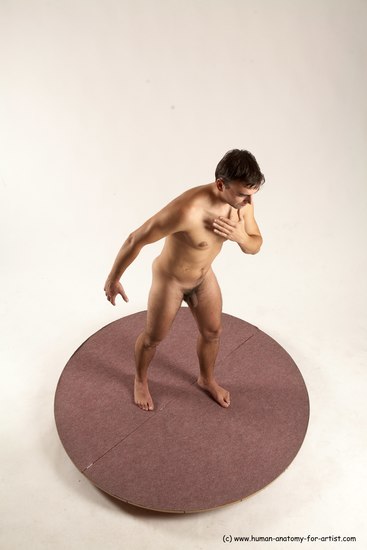 Nude Man White Standing poses - ALL Slim Short Brown Standing poses - simple Multi angles poses Realistic