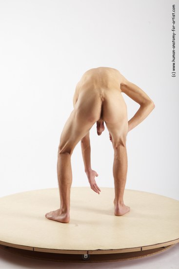 Nude Man White Standing poses - ALL Athletic Short Brown Standing poses - bend over Realistic