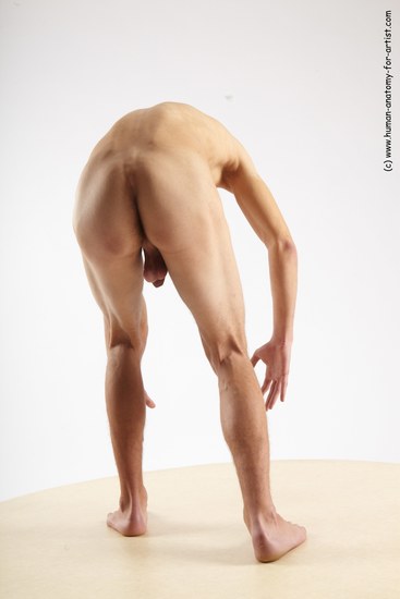 Nude Man White Standing poses - ALL Athletic Short Brown Standing poses - bend over Realistic