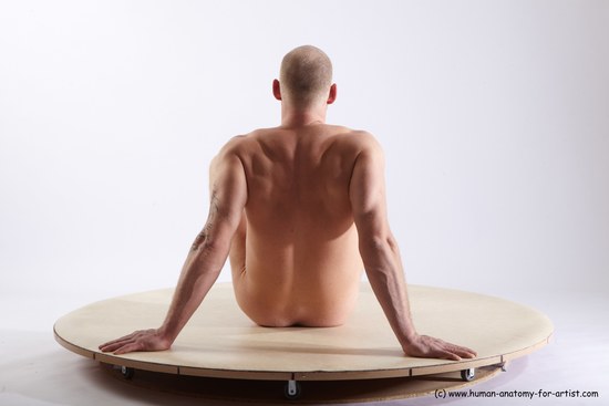 Nude Man White Sitting poses - simple Athletic Short Brown Sitting poses - ALL Realistic