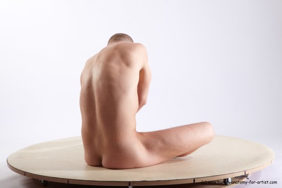 Nude Man White Sitting poses - simple Athletic Short Brown Sitting poses - ALL Realistic