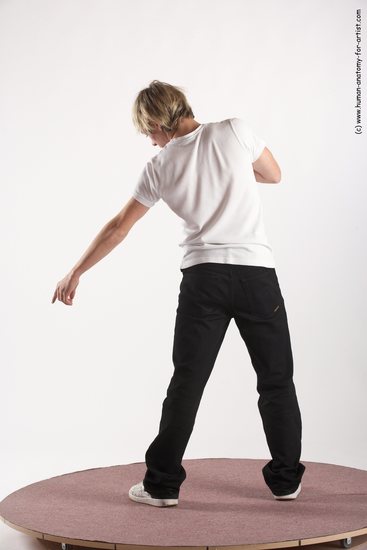 Casual Man White Standing poses - ALL Slim Short Blond Standing poses - simple Academic