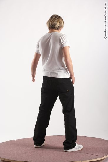 Casual Man White Standing poses - ALL Slim Short Blond Standing poses - simple Academic