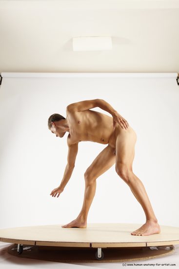 Nude Man White Standing poses - ALL Athletic Short Brown Standing poses - simple Multi angles poses Realistic