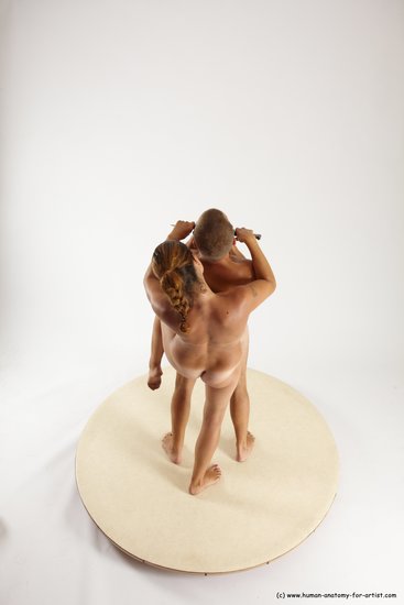 Nude Fighting Woman - Man White Standing poses - ALL Slim Short Brown Standing poses - simple Multi angles poses Realistic