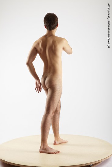 Nude Man White Standing poses - ALL Slim Short Brown Standing poses - simple Realistic