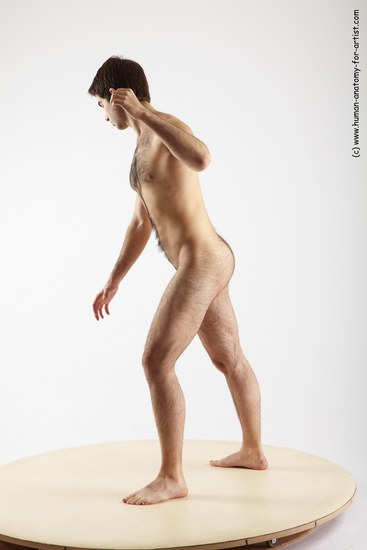 Nude Man White Standing poses - ALL Slim Short Brown Standing poses - simple Realistic