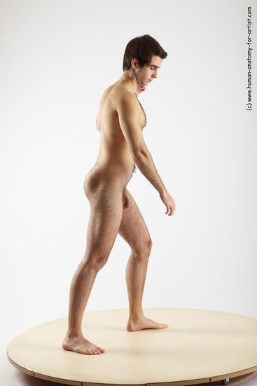 Nude Man White Standing poses - ALL Slim Short Brown Standing poses - simple Realistic