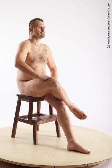 Nude Man White Sitting poses - simple Chubby Short Grey Sitting poses - ALL Realistic