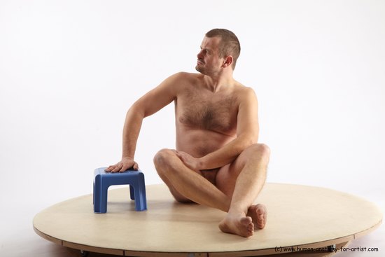 Nude Man White Sitting poses - simple Chubby Short Grey Sitting poses - ALL Realistic