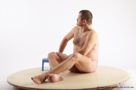 Nude Man White Sitting poses - simple Chubby Short Grey Sitting poses - ALL Realistic