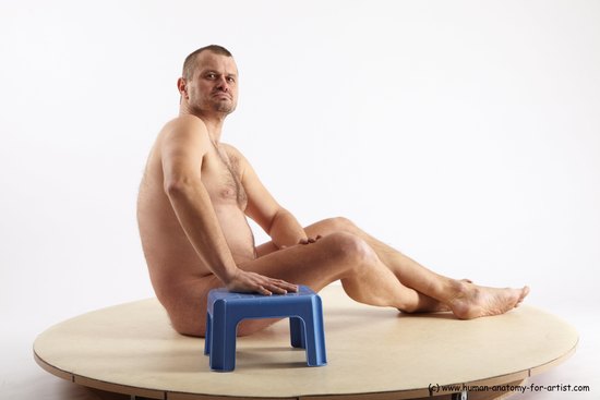 Nude Man White Sitting poses - simple Chubby Short Grey Sitting poses - ALL Realistic