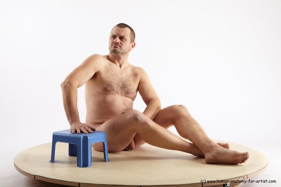 Nude Man White Sitting poses - simple Chubby Short Grey Sitting poses - ALL Realistic