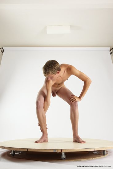 Nude Man White Standing poses - ALL Slim Short Brown Standing poses - bend over Multi angles poses Realistic