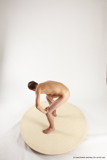 Nude Man White Standing poses - ALL Slim Short Brown Standing poses - bend over Multi angles poses Realistic