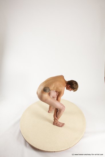 Nude Man White Standing poses - ALL Slim Short Brown Standing poses - bend over Multi angles poses Realistic