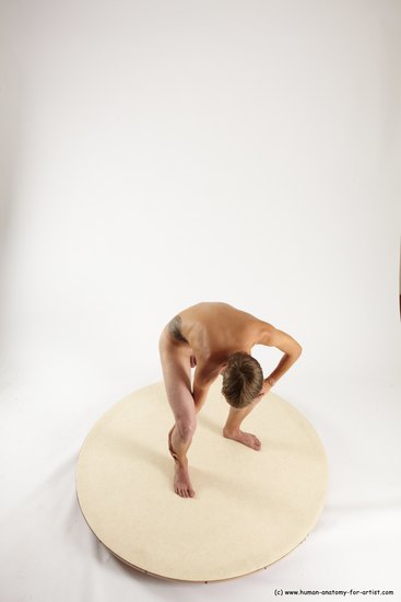 Nude Man White Standing poses - ALL Slim Short Brown Standing poses - bend over Multi angles poses Realistic