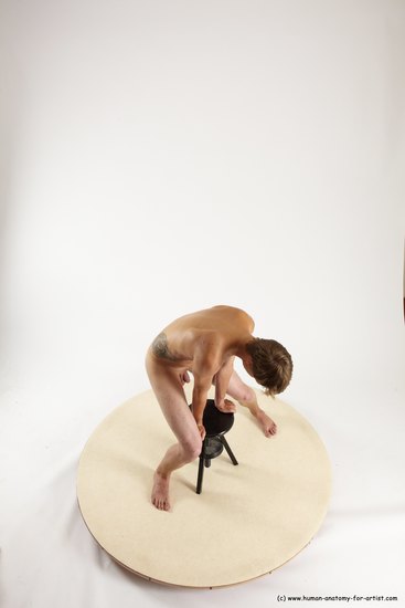 Nude Man White Standing poses - ALL Slim Short Brown Standing poses - bend over Multi angles poses Realistic