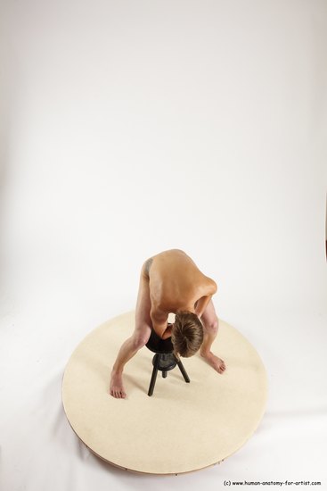 Nude Man White Standing poses - ALL Slim Short Brown Standing poses - bend over Multi angles poses Realistic