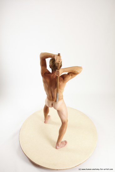 Nude Fighting with axe Man White Standing poses - ALL Athletic Short Brown Standing poses - simple Multi angles poses Realistic