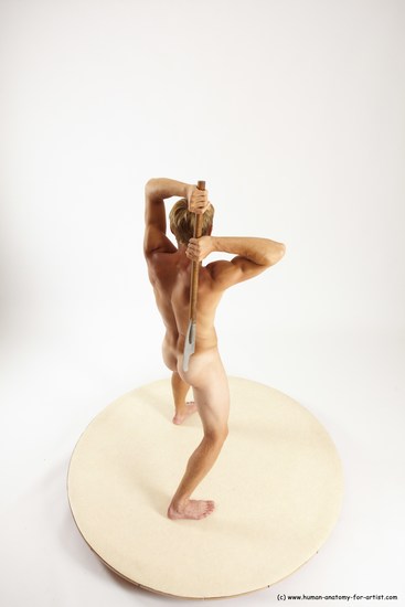 Nude Fighting with axe Man White Standing poses - ALL Athletic Short Brown Standing poses - simple Multi angles poses Realistic