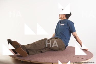 Casual Man White Sitting poses - simple Slim Short Brown Sitting poses - ALL Academic