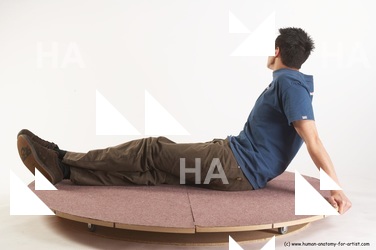 Casual Man White Sitting poses - simple Slim Short Brown Sitting poses - ALL Academic