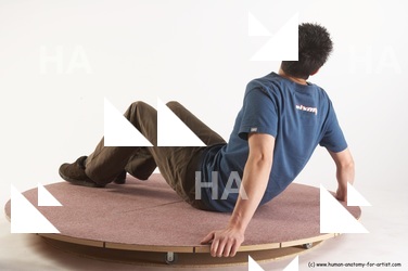 Casual Man White Sitting poses - simple Slim Short Brown Sitting poses - ALL Academic