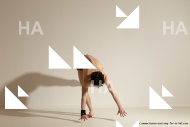 Underwear Gymnastic poses Man White Athletic Short Black Dancing Dynamic poses Academic