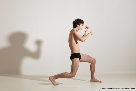 Underwear Martial art Man White Standing poses - ALL Athletic Short Brown Standing poses - simple Dynamic poses Academic