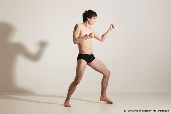 Underwear Martial art Man White Standing poses - ALL Athletic Short Brown Standing poses - simple Dynamic poses Academic