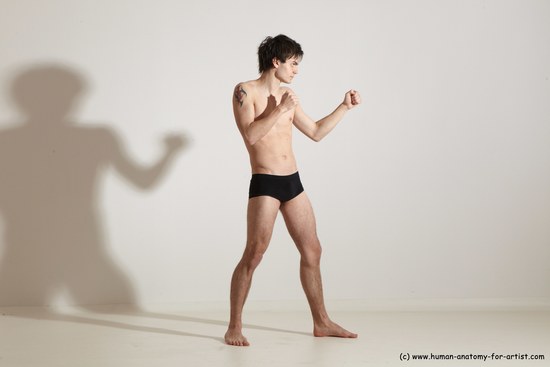 Underwear Martial art Man White Standing poses - ALL Athletic Short Brown Standing poses - simple Dynamic poses Academic