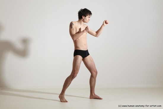 Underwear Martial art Man White Standing poses - ALL Athletic Short Brown Standing poses - simple Dynamic poses Academic