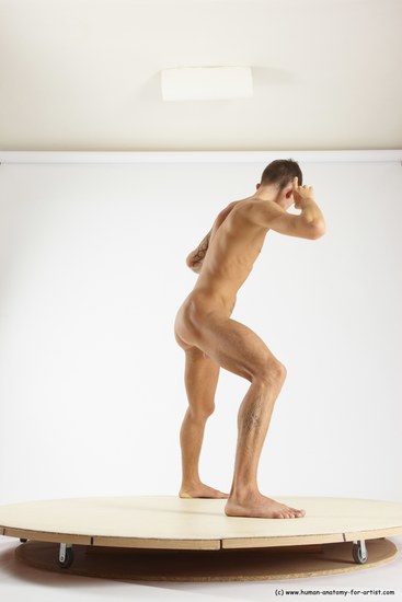 Nude Man White Standing poses - ALL Athletic Short Brown Standing poses - simple Multi angles poses Realistic