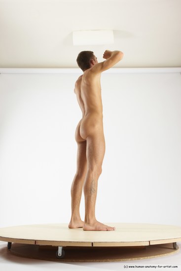 Nude Man White Standing poses - ALL Athletic Short Brown Standing poses - simple Multi angles poses Realistic