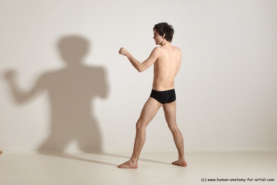 Underwear Martial art Man White Standing poses - ALL Athletic Short Brown Standing poses - simple Dynamic poses Academic