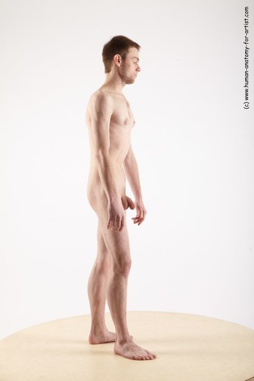 Nude Man White Standing poses - ALL Slim Short Brown Standing poses - simple Realistic