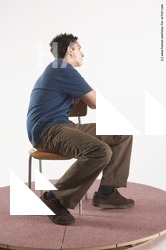 Casual Man White Sitting poses - simple Slim Short Brown Sitting poses - ALL Academic