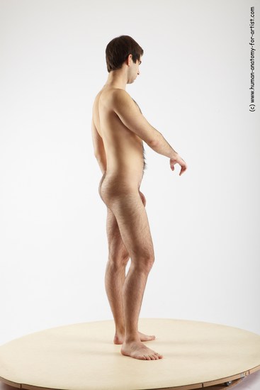 Nude Man White Standing poses - ALL Slim Short Brown Standing poses - simple Realistic