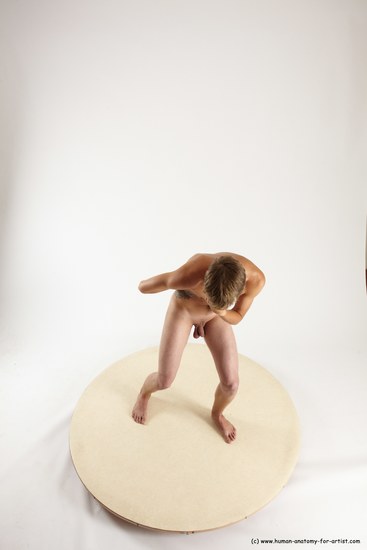 Nude Man White Standing poses - ALL Slim Short Brown Standing poses - simple Multi angles poses Realistic