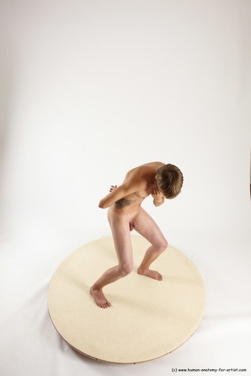 Nude Man White Standing poses - ALL Slim Short Brown Standing poses - simple Multi angles poses Realistic