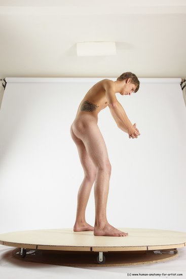 Nude Man White Standing poses - ALL Slim Short Brown Standing poses - simple Multi angles poses Realistic