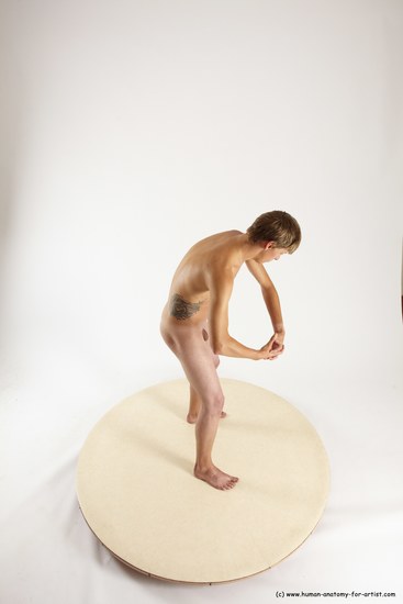 Nude Man White Standing poses - ALL Slim Short Brown Standing poses - simple Multi angles poses Realistic